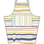 simulated image of Not Straight design apron in Spring colors
