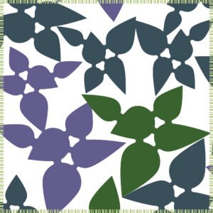 Simulated image of a dinner napkin in A CELEBRATION design in green on white with a mint border