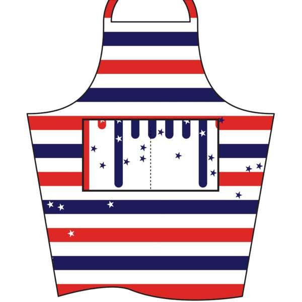 simulated image of Stars and Stripes design apron