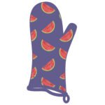 simulated image of oven mitt in Faded Melon design in purple