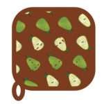simulated image of pot holder in Faded Pear design in clay