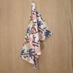 Just leaves design hanging tea towel in oil oak from hem and tassel