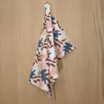 Just leaves design hanging tea towel in oil oak from hem and tassel
