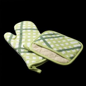 Jute Impossible set pf Oven mitt and pot holder in Mint