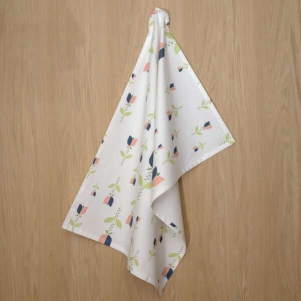 Lip TuLip design hanging tea towel in oil from hem and tassel