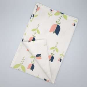 Lip TuLip design oil tea towel flat folded from hem and tassel