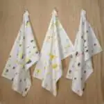 Lip TuLip design three hanging tea towels from hem and tassel