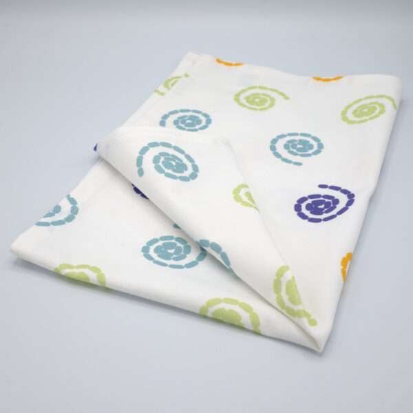 Magic design tea towel folded from hem and tassel