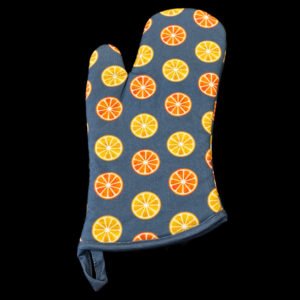 Oven mitt in faded orange design