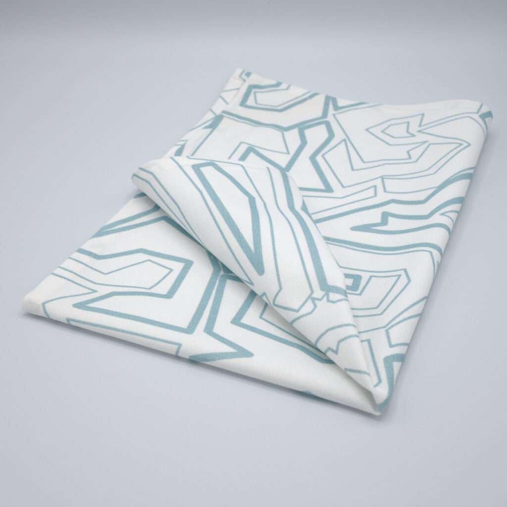 simulated image of towel in Squiggles geometry design