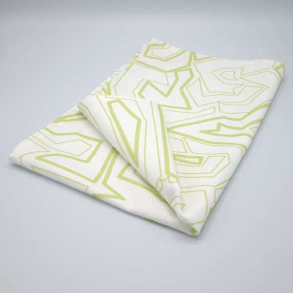 Squiggles geometry design mint tea towel folded from hem and tassel