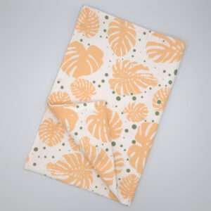 monster ah design buff and turf tea towel flat folded from hem and tassel