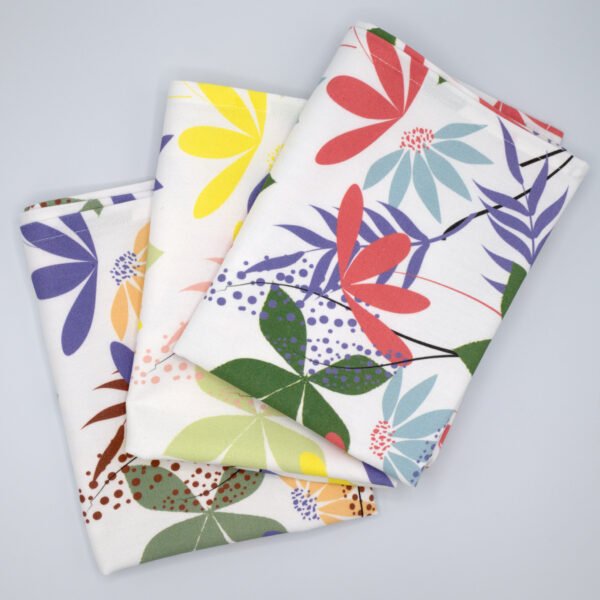 pollen up design three tea towels fanned from hem and tassel
