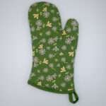 shy dragonfly design oven mitt in green from hem and tassel