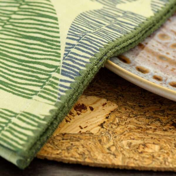Celebration design Napkin in mint close up