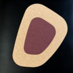 Kidney bean clay cork placemat from top