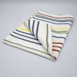 Not straight design bold-slim tea towel folded from hem and tassel