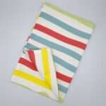 Not straight design medium-standard tea towel flat folded from hem and tassel