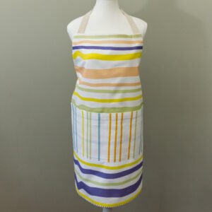 apron on mannequin in not straight design in spring colors