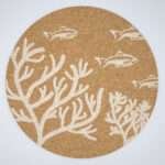 home by the sea design cork placemat with fish print from hem and tassel