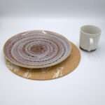 home by the sea design cork placemat with plate and mug from hem and tassel