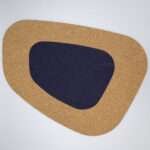 kidney bean design cork placemat in blue from hem and tassel