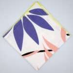 pollen up design dinner napkin in yellow flat folded from hem and tassel
