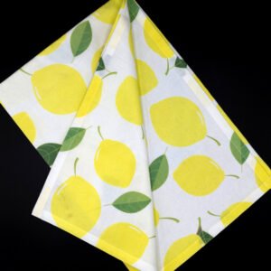 Amalfi Lemon design Kitchen towel in 100% cotton folded flat