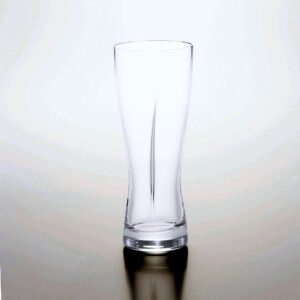 Ridged beer glass empty