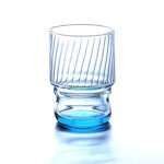 stackable glass in denim option made in japan from hem and tassel with ridges on the inner surface
