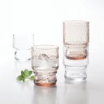 multiple stackable glasses in clay and clean options made in japan from hem and tassel,