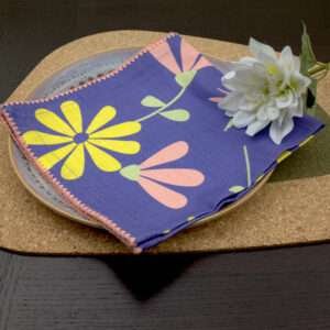 Shy dragonfly design Dinner Napkin in purple from hem and tassel