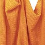 Pure cotton, dual waffle throw in sunset orange color