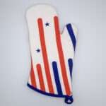 stars and stripes design oven mitt from hem and tassel