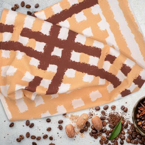 jute impossible buff and clay tea towel by hem and tassel