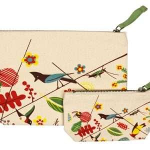 Down To Earth pouches in two sizes of birds design from Hem And Tassel