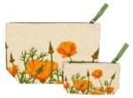 Down To Earth pouches in two sizes of poppies design from Hem And Tassel