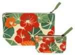 Down To Earth pouches in two sizes of nasturtium design from Hem And Tassel