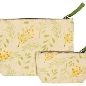 Down To Earth pouches in two sizes of watercolors design from Hem And Tassel