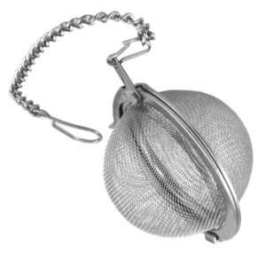 01097 mesh tea ball in steel for infusion of tea with chan and clip by die from hem and tassel