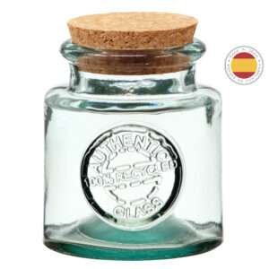 05689 8oz squat recycled glass JAR bottle with cork by dte from hem and tassel