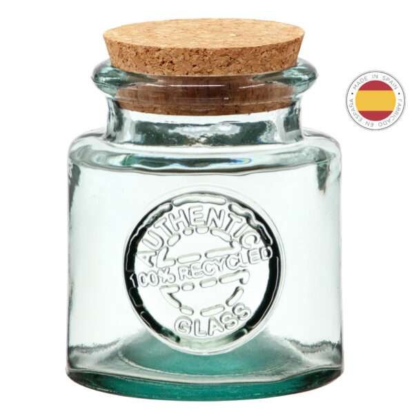05689 8oz squat recycled glass JAR bottle with cork by dte from hem and tassel