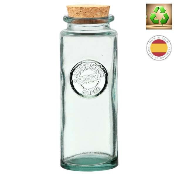 05731 7oz tall recycled glass jar bottle with cork by dte from hem and tassel