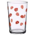 37926-A-7oz ladybug print vintage juice glass by dte from hem and tassel