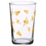 37927-A-7oz honey bees print vintage juice glass by dte from hem and tassel