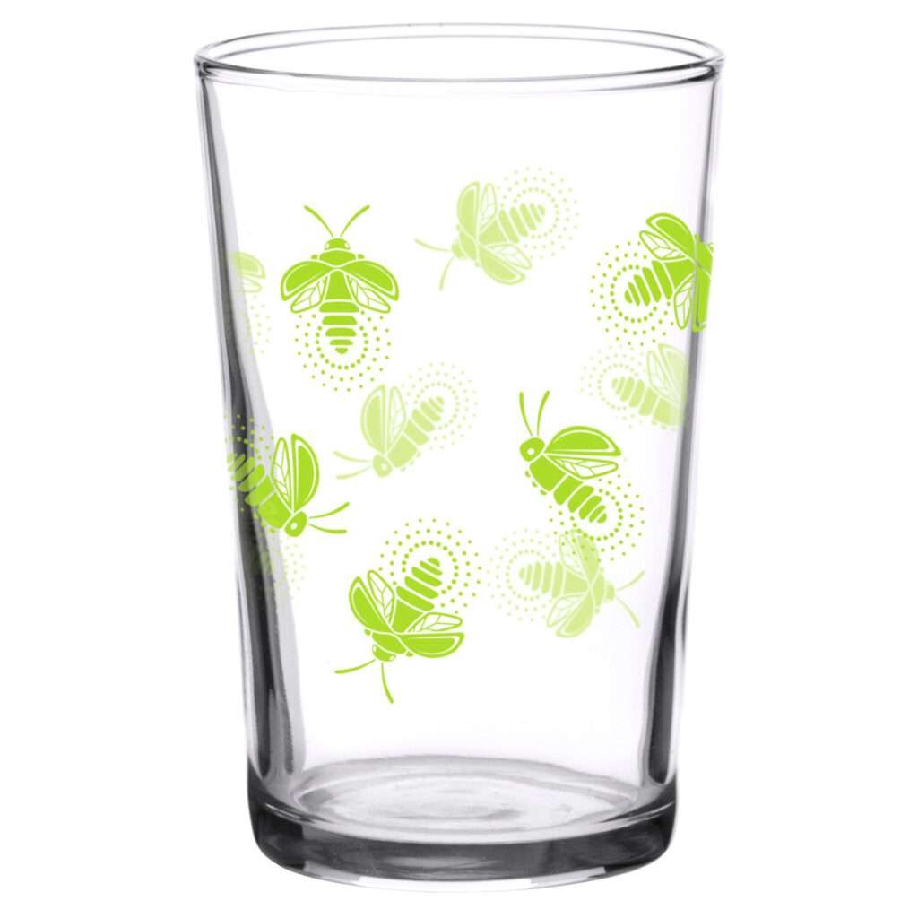 37930-A-7oz firefly print vintage juice glass by dte from hem and tassel