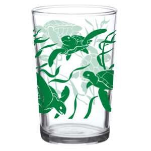 37932-A-7oz vintage juice glasses with sea turtles design by dte from hem and tassel