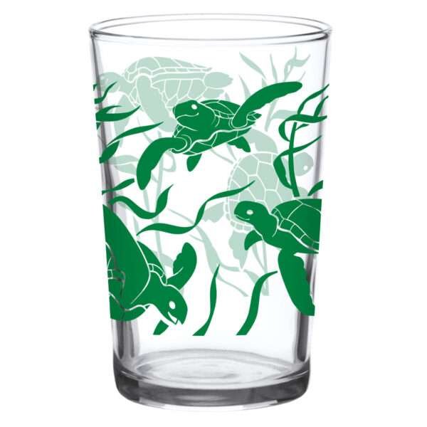 37932-A-7oz vintage juice glasses with sea turtles design by dte from hem and tassel