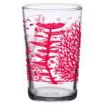 37933-A-7oz sea coral print vintage juice glass by dte from hem and tassel