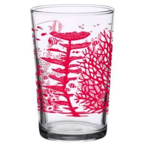 37933-A-7oz sea coral print vintage juice glass by dte from hem and tassel